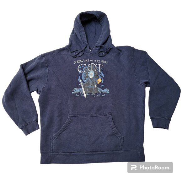 Rick & Morty Hoodie Game of Thrones Rare Collab Delta Tag Show Me What You GOT - Picture 2 of 8